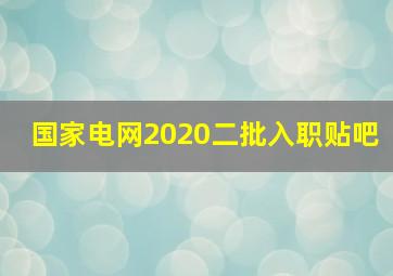 国家电网2020二批入职贴吧