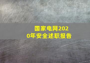 国家电网2020年安全述职报告