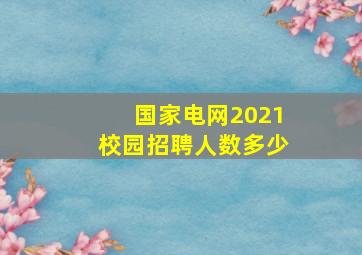 国家电网2021校园招聘人数多少