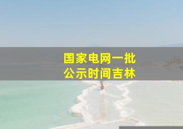 国家电网一批公示时间吉林