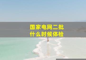 国家电网二批什么时候体检