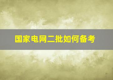 国家电网二批如何备考