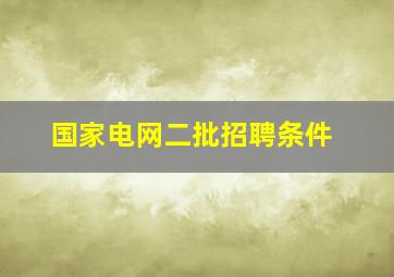 国家电网二批招聘条件