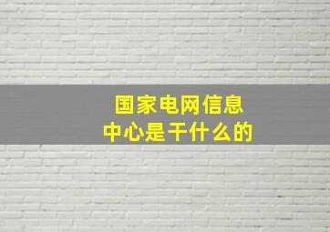 国家电网信息中心是干什么的