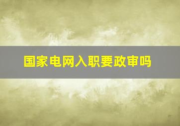 国家电网入职要政审吗