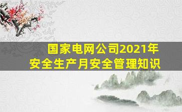 国家电网公司2021年安全生产月安全管理知识