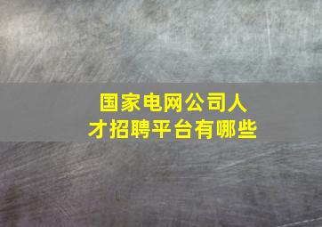 国家电网公司人才招聘平台有哪些