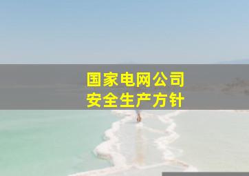 国家电网公司安全生产方针