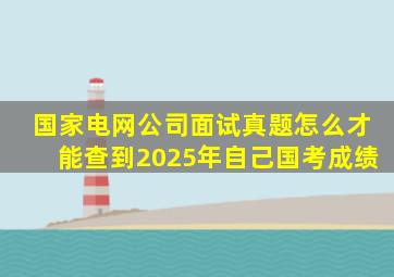 国家电网公司面试真题怎么才能查到2025年自己国考成绩