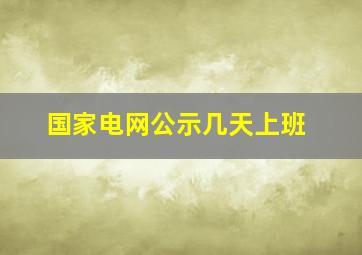 国家电网公示几天上班