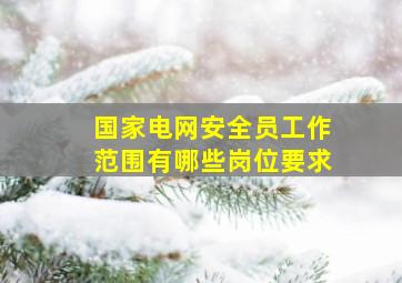 国家电网安全员工作范围有哪些岗位要求