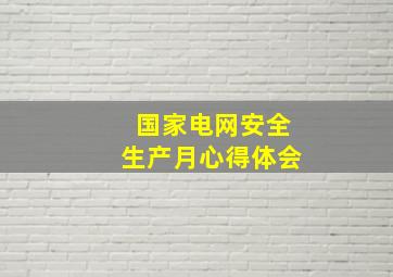 国家电网安全生产月心得体会