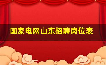 国家电网山东招聘岗位表