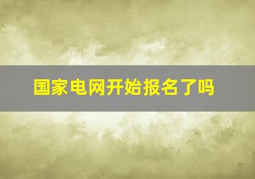 国家电网开始报名了吗