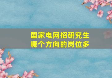 国家电网招研究生哪个方向的岗位多