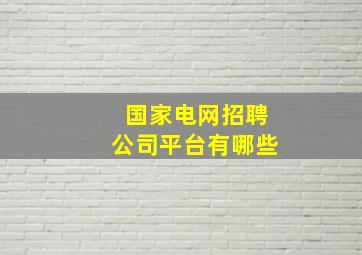 国家电网招聘公司平台有哪些