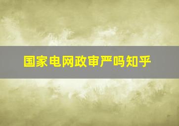 国家电网政审严吗知乎