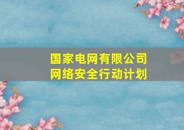 国家电网有限公司网络安全行动计划