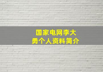 国家电网李大勇个人资料简介