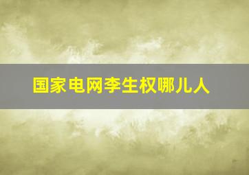 国家电网李生权哪儿人