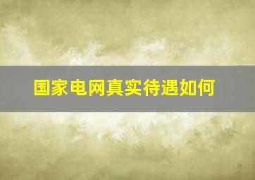 国家电网真实待遇如何