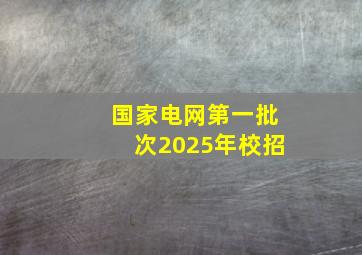 国家电网第一批次2025年校招