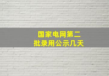 国家电网第二批录用公示几天