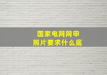 国家电网网申照片要求什么底