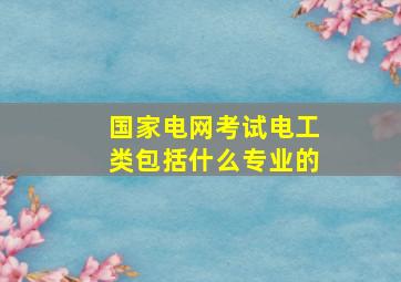 国家电网考试电工类包括什么专业的