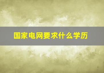 国家电网要求什么学历