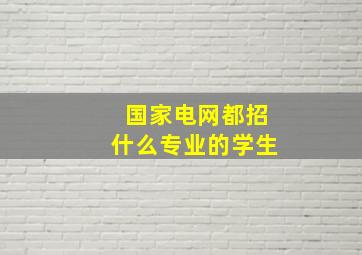 国家电网都招什么专业的学生