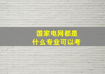 国家电网都是什么专业可以考