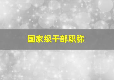 国家级干部职称