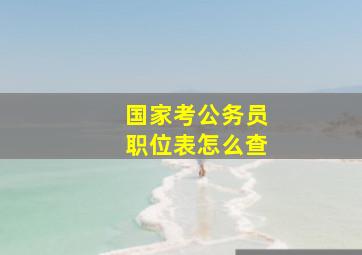 国家考公务员职位表怎么查