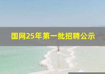 国网25年第一批招聘公示