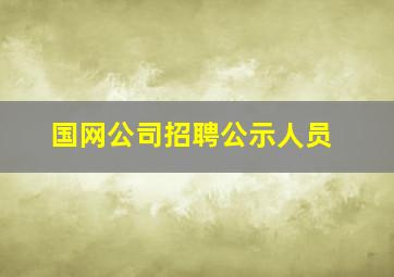 国网公司招聘公示人员