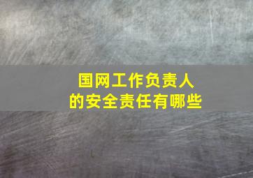 国网工作负责人的安全责任有哪些