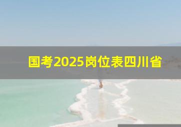 国考2025岗位表四川省