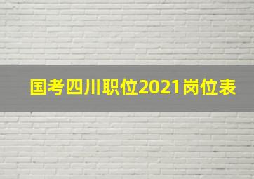 国考四川职位2021岗位表