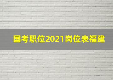 国考职位2021岗位表福建