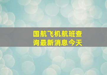 国航飞机航班查询最新消息今天