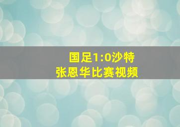 国足1:0沙特张恩华比赛视频