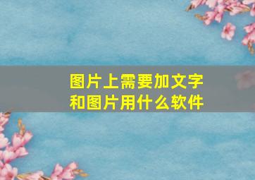 图片上需要加文字和图片用什么软件