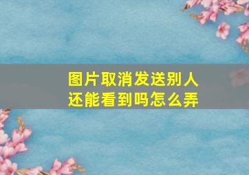 图片取消发送别人还能看到吗怎么弄