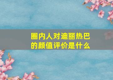 圈内人对迪丽热巴的颜值评价是什么