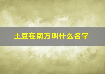 土豆在南方叫什么名字