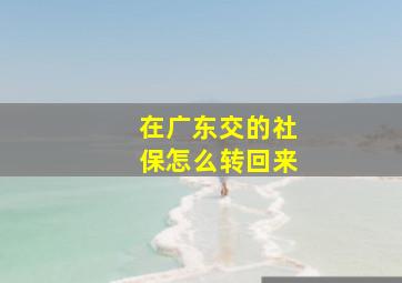 在广东交的社保怎么转回来