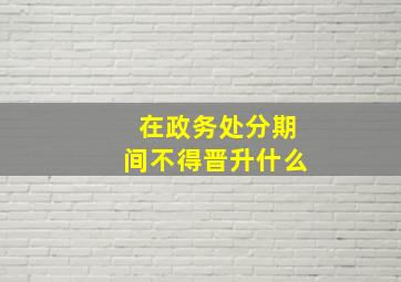 在政务处分期间不得晋升什么