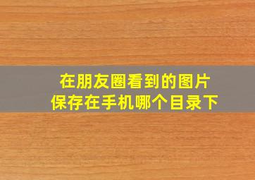 在朋友圈看到的图片保存在手机哪个目录下