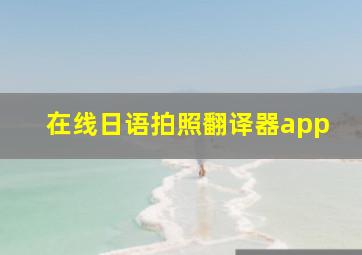 在线日语拍照翻译器app